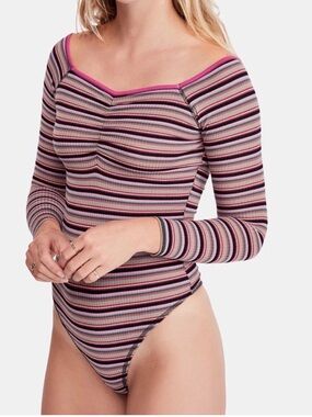 Free People Put A Stripe On It Bodysuit